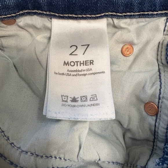 MOTHER The Mid Rise Dazzler Ankle Fray Denim Jeans We The Animals Wash Size 27 - Picture 10 of 14
